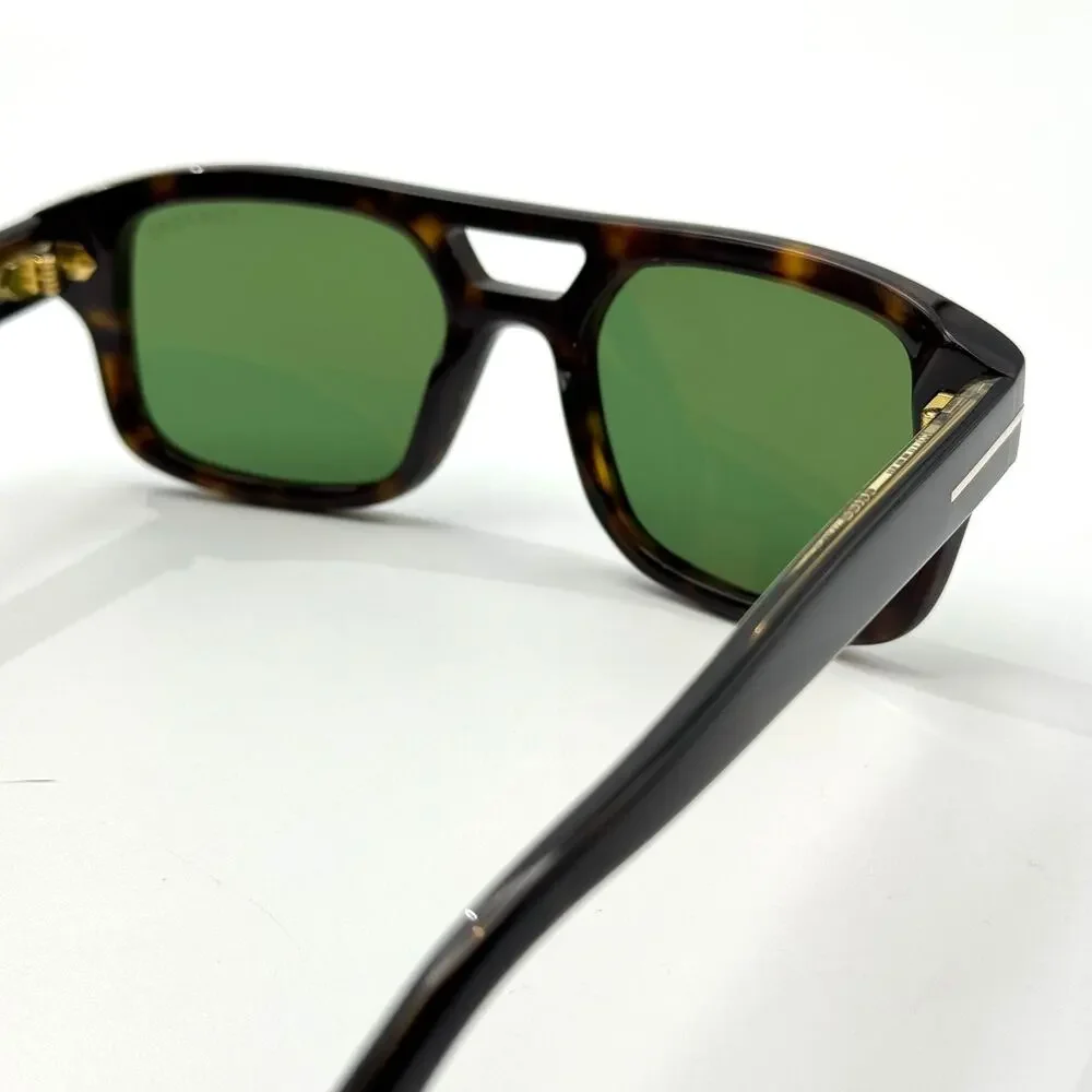 Tom Ford Sunglasses Icon TI0022 52N Havana Navigator Frame Green Lens 53-20-145